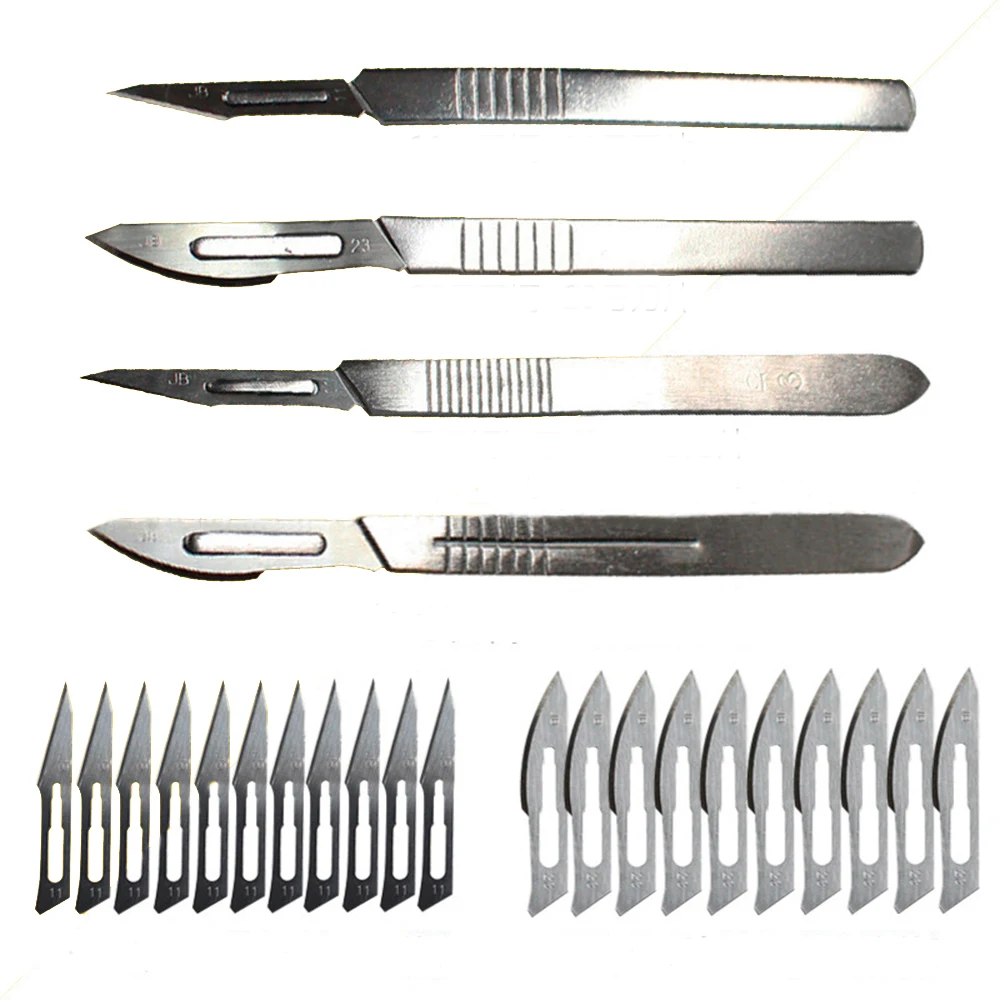 Carbon Steel Surgical Scalpel Knives 11# 23# Blades with Handle Scalpel DIY Cutting Tool PCB Repair Animal Wood Surgical Knife
Carbon Steel Surgical Scalpel Knives 11# 23# Blades with Handle Scalpel DIY Cutting Tool PCB Repair Animal Wood Surgical Knife