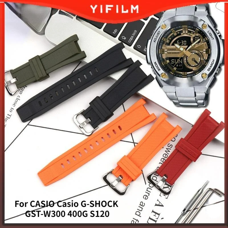 Silicone WatchBands Band For CASIO G-SHOCK GST-W300 GST-W300 400G S120 GST-W120L W130L S100 S110 Resin Accessories Watch Strap
Silicone WatchBands Band For CASIO G-SHOCK GST-W300 GST-W300 400G S120 GST-W120L W130L S100 S110 Resin Accessories Watch Strap