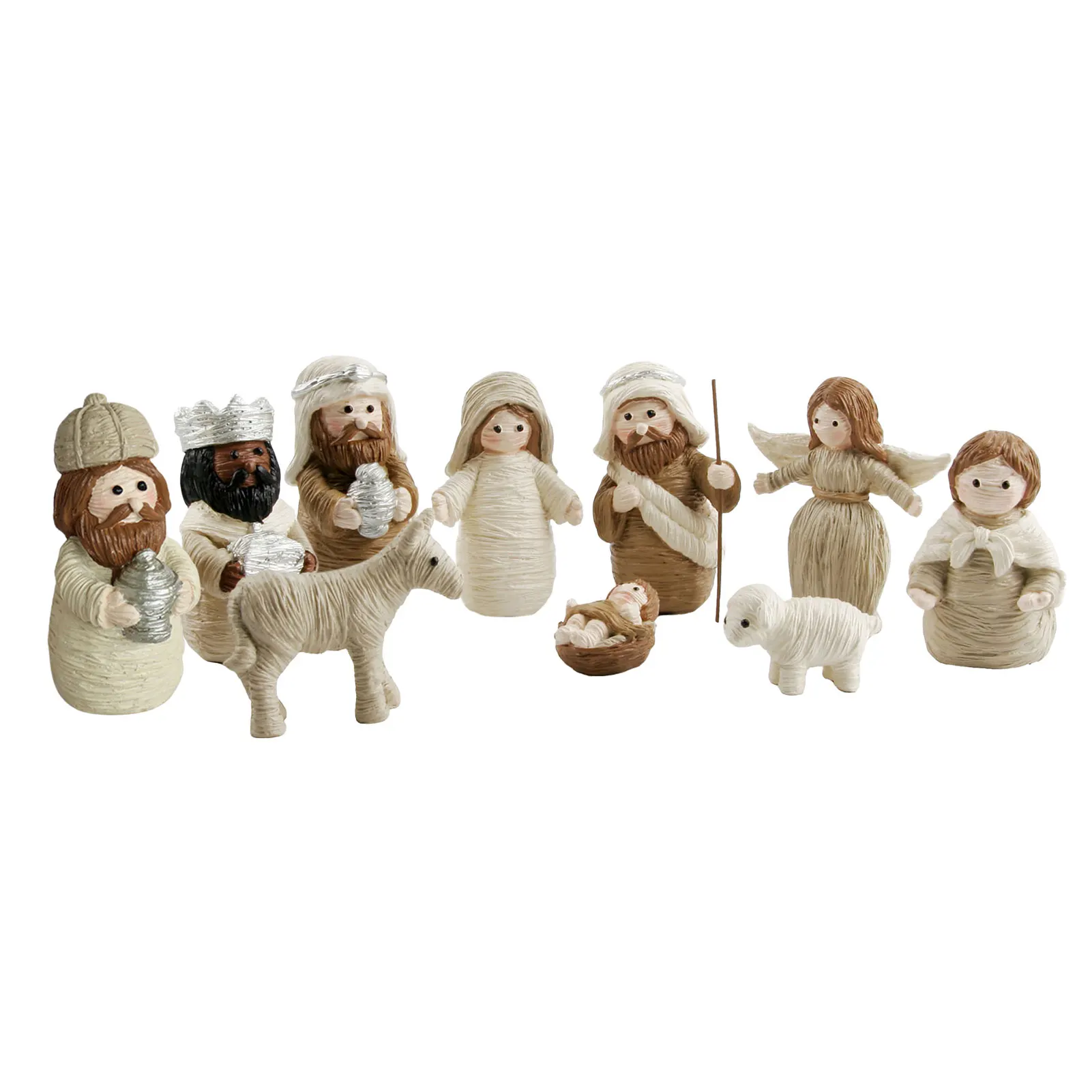 Christmas Nativity Jesus Statuettes 10Pcs Christmas Crib Figures Nativity Manger Sculpture Set for Christmas Decoration
Christmas Nativity Jesus Statuettes 10Pcs Christmas Crib Figures Nativity Manger Sculpture Set for Christmas Decoration