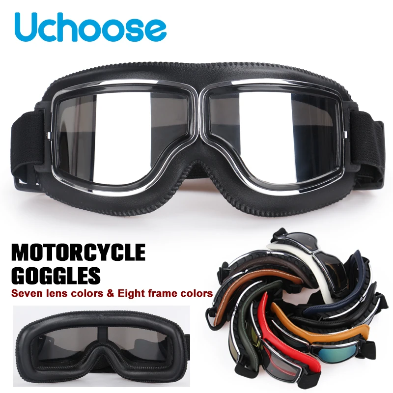 Windproof Motorcycle Helmet Glasses Leather Safety Protective Anti-glare Motocross Cross-country Steampunk Glasses Easy To Carry
Windproof Motorcycle Helmet Glasses Leather Safety Protective Anti-glare Motocross Cross-country Steampunk Glasses Easy To Carry