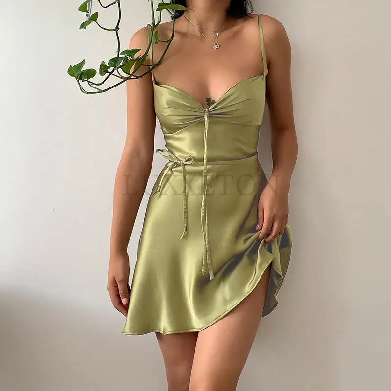 Green Mini Dress Sexy Satin Slip Summer Dress Beach Outfits for Women 2022 Fashion Sleeveless Purple Slim Club Party Dresses
Green Mini Dress Sexy Satin Slip Summer Dress Beach Outfits for Women 2022 Fashion Sleeveless Purple Slim Club Party Dresses