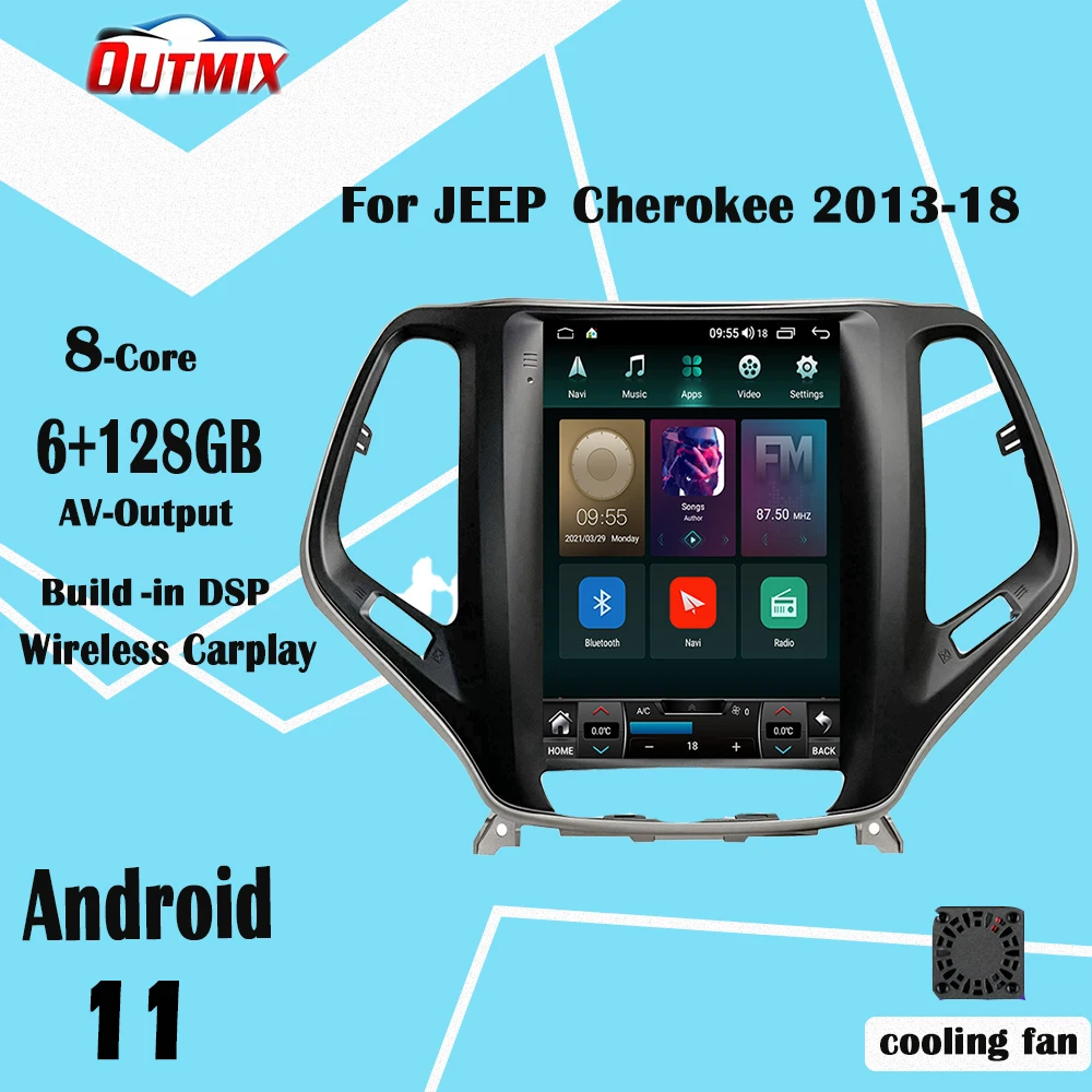 Автомобильный мультимедийный плеер Android 11 Tesla Screen для JEEP Cherokee 2013-18 стерео радио GPS Navi Head Unit
Автомобильный мультимедийный плеер Android 11 Tesla Screen для JEEP Cherokee 2013-18 стерео радио GPS Navi Head Unit