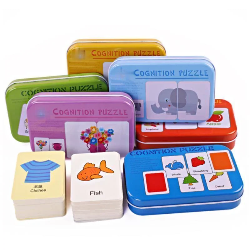 Baby Toys Toddler Kids Cognition Puzzle Iron Box Cards Matching Game Cognitive Car Fruit Animal Life Games and Puzzles Kids Toys
Baby Toys Toddler Kids Cognition Puzzle Iron Box Cards Matching Game Cognitive Car Fruit Animal Life Games and Puzzles Kids Toys