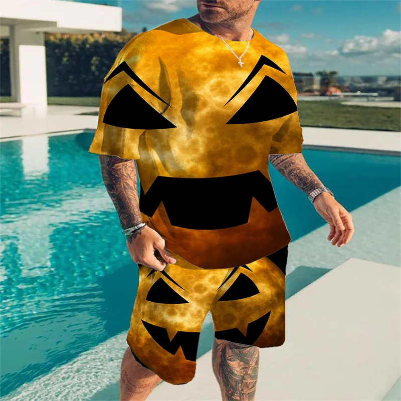 New Halloween Tshirt 3d Set Men Skull Tshirt Sets Horror Beach Pants 2-Piece Set Printed Horror Pattern Gradient Men's Tracksuit 
New Halloween Tshirt 3d Set Men Skull Tshirt Sets Horror Beach Pants 2-Piece Set Printed Horror Pattern Gradient Men's Tracksuit