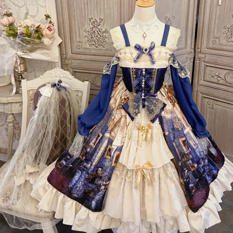 Японское викторианская готика Лолита Jsk женское платье Kawaii элегантное платье принцессы на бретельках с кружевом бантом жемчугом милое плат...
Японское викторианская готика Лолита Jsk женское платье Kawaii элегантное платье принцессы на бретельках с кружевом бантом жемчугом милое плат...