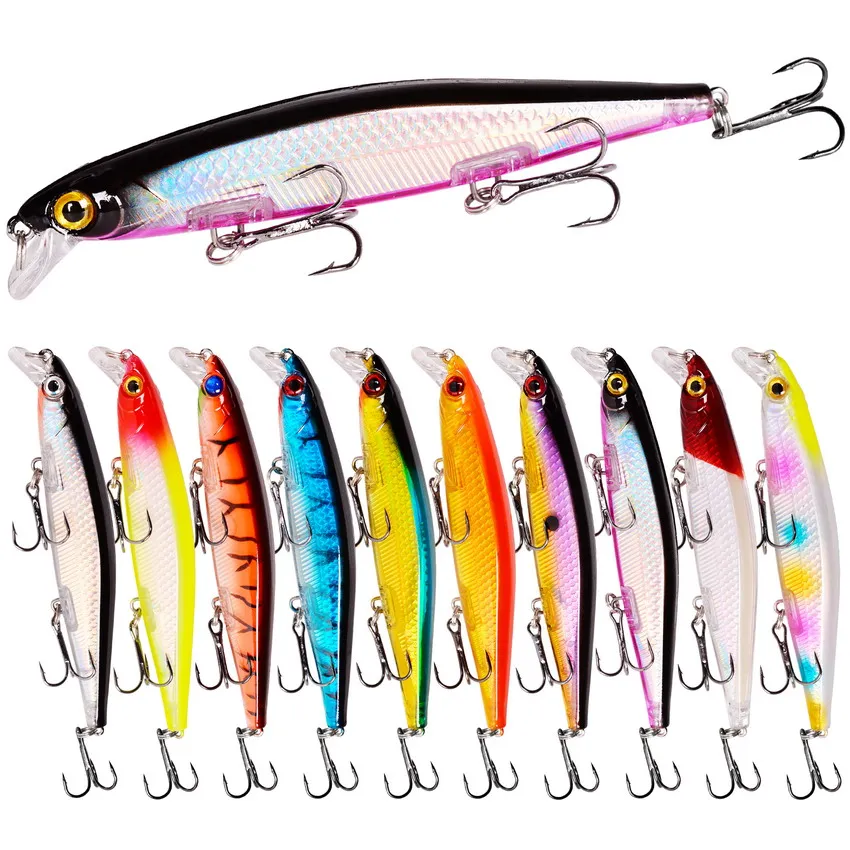 10Pcs Minnow Fishing Lures 11CM 12g Crankbait Wobblers Perch 3D Eyes Artificial Hard Bait Pike Carp Swimbait Pesca
10Pcs Minnow Fishing Lures 11CM 12g Crankbait Wobblers Perch 3D Eyes Artificial Hard Bait Pike Carp Swimbait Pesca