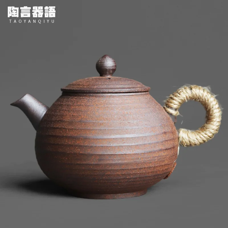 Rock mine clay round drop hand-held teapot unglazed unglazed unglazed firing craft Japanese Zen tea ceremony health single teapo
Rock mine clay round drop hand-held teapot unglazed unglazed unglazed firing craft Japanese Zen tea ceremony health single teapo
