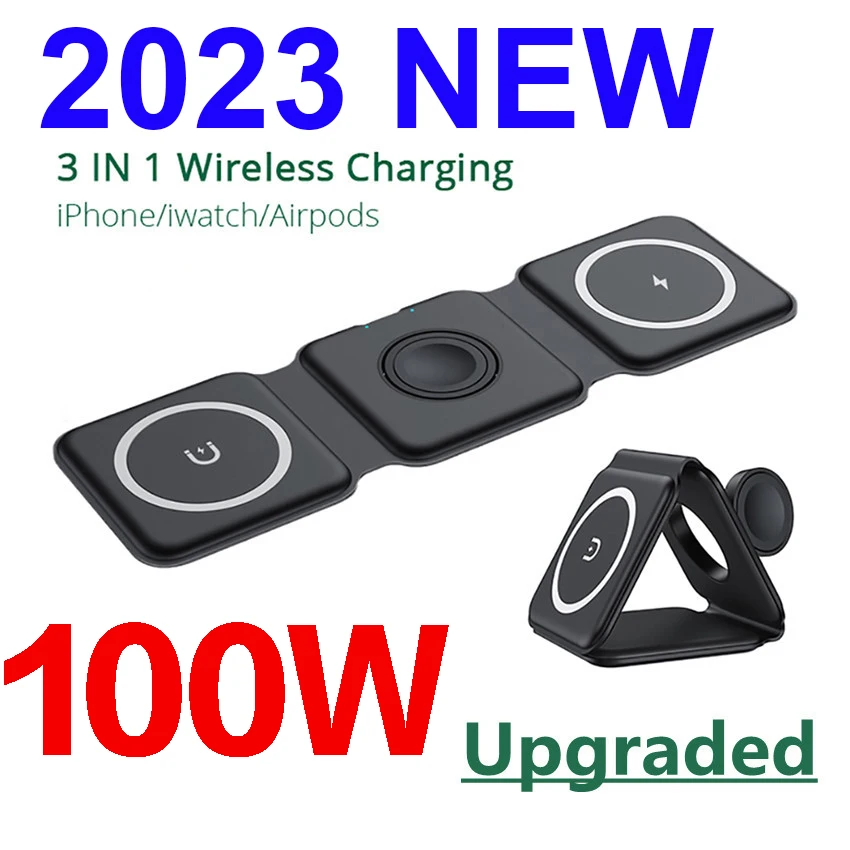 100W 3 in 1 Magnetic Portable Wireless Charger for iPhone 14 13 12 XR Pro Max Apple Watch AirPods Fast Charging Dock Station
100W 3 in 1 Magnetic Portable Wireless Charger for iPhone 14 13 12 XR Pro Max Apple Watch AirPods Fast Charging Dock Station