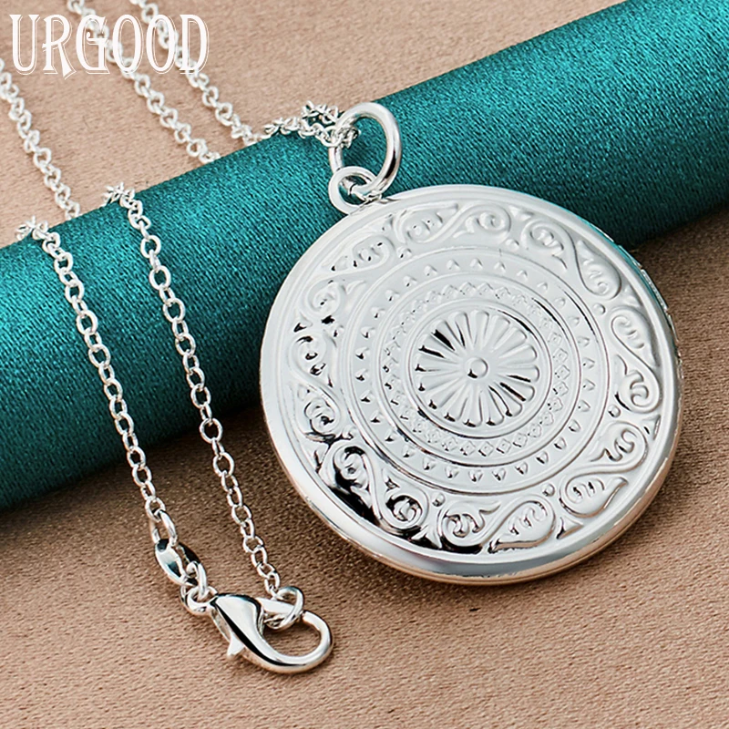 925 Sterling Silver Round Photo Frame Pendant Necklace 16-30 Inch Chain For Women Party Engagement Wedding Fashion Jewelry 
925 Sterling Silver Round Photo Frame Pendant Necklace 16-30 Inch Chain For Women Party Engagement Wedding Fashion Jewelry
