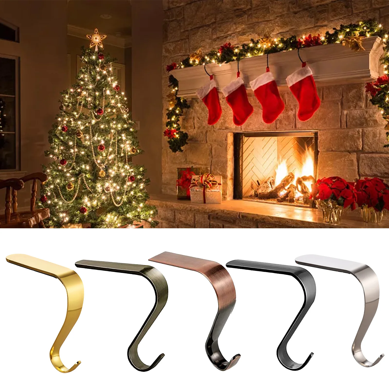 Christmas Stocking Holders Metal Hooks Clips Mantel Fireplace Sock Hangers Xmas Tree Decorations New Year Gift 2023
Christmas Stocking Holders Metal Hooks Clips Mantel Fireplace Sock Hangers Xmas Tree Decorations New Year Gift 2023