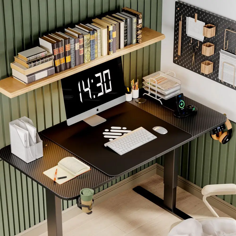 55-дюймовая электрическая рабочая станция с регулируемой высотой, домашняя рабочая станция для компьютера, отделка поверхности из углеродного волокна 
55-дюймовая электрическая рабочая станция с регулируемой высотой, домашняя рабочая станция для компьютера, отделка поверхности из углеродного волокна