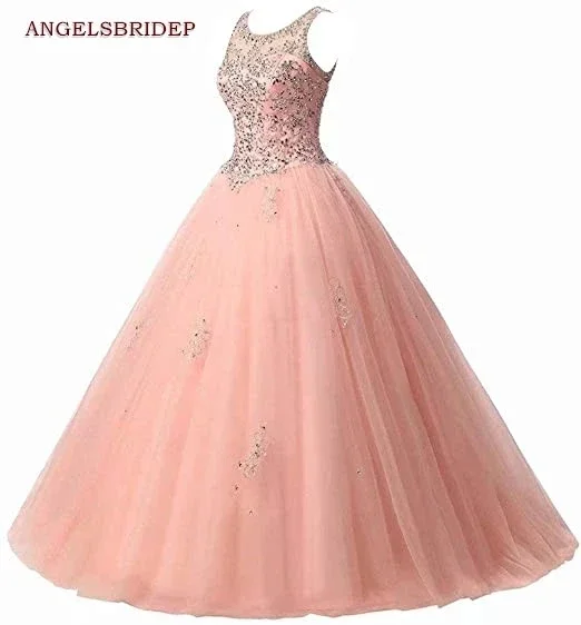 Sheer-Neck Ball Gown Vestidos De Quinceanera Dresses Sweet 16 Formal Appliques Tulle Princess Celebrity Gowns
Sheer-Neck Ball Gown Vestidos De Quinceanera Dresses Sweet 16 Formal Appliques Tulle Princess Celebrity Gowns