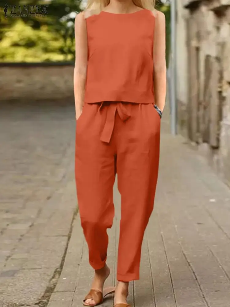 ZANZEA Summer Two Piece Sets Woman Outfits Loose Matching Sets Causal Sleeveless Tank Tops Women Pant Sets Trousers Suits 2023
ZANZEA Summer Two Piece Sets Woman Outfits Loose Matching Sets Causal Sleeveless Tank Tops Women Pant Sets Trousers Suits 2023