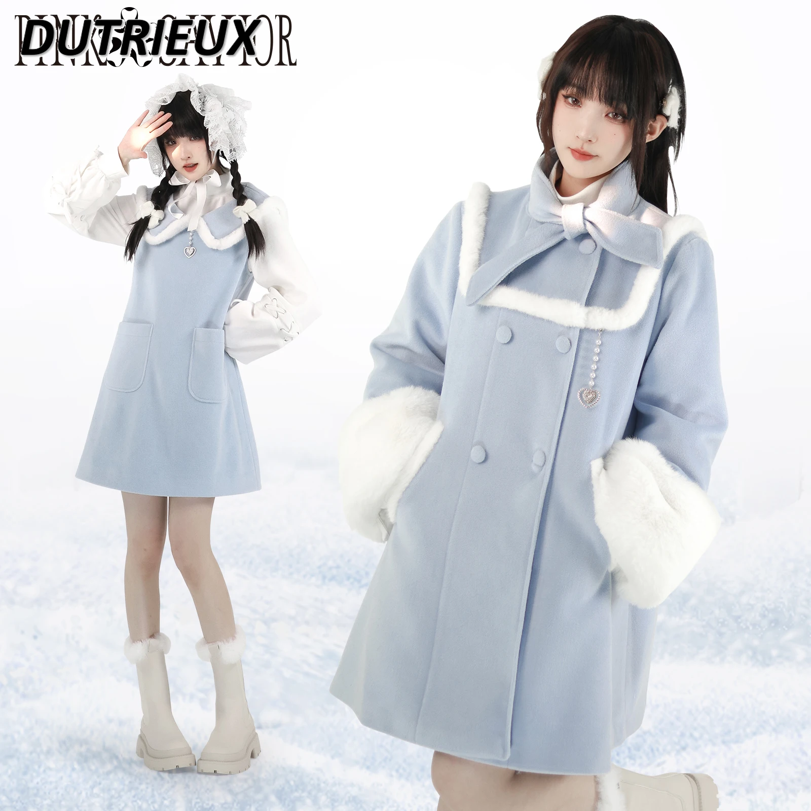 Fashion Women's Woolen Coats Bow Tie Elegant Winter Casual Loose Jacket for Lady Girl Long Sleeve Dress 2023 New Mid-length Coat
Fashion Women's Woolen Coats Bow Tie Elegant Winter Casual Loose Jacket for Lady Girl Long Sleeve Dress 2023 New Mid-length Coat