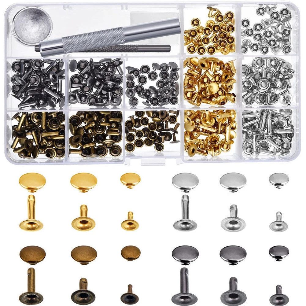 180set Leather Fastener Kit Button Metal Rivets Fixing Tools Snaps DIY Craft Repairing
180set Leather Fastener Kit Button Metal Rivets Fixing Tools Snaps DIY Craft Repairing