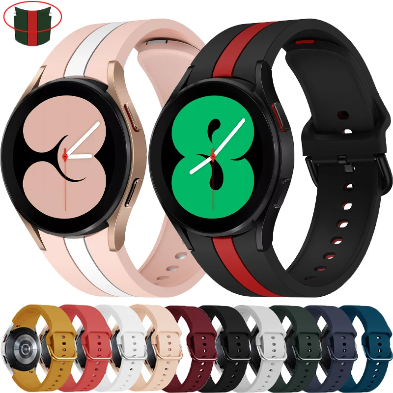 

No Gap Silicone Bands for Samsung Galaxy Watch 4 40mm 44mm Sport correa Watch WristStraps Galaxy Watch 4 Classic 42mm 46mm band