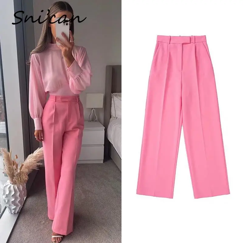 Pink Office Ladies Long Pants Fashion Spring High Waist Casual Women Trousers Za Spring 2022 Pantalon Pour Femme Basic Bottom
Pink Office Ladies Long Pants Fashion Spring High Waist Casual Women Trousers Za Spring 2022 Pantalon Pour Femme Basic Bottom