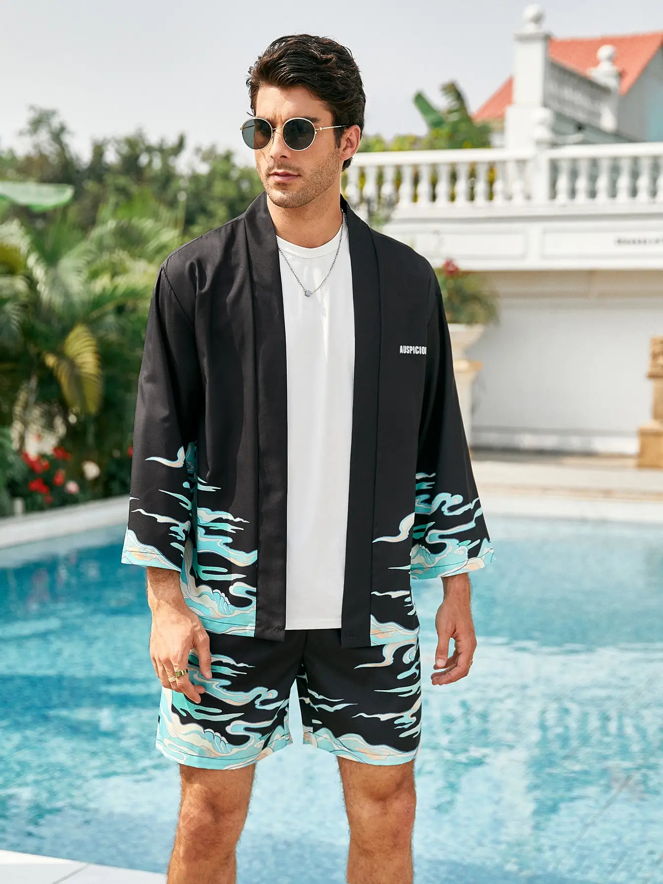Men's kimono three-quarter sleeve digital printing cardigan shirt shorts suit 2022 new holiday leisure two-piece set
Men's kimono three-quarter sleeve digital printing cardigan shirt shorts suit 2022 new holiday leisure two-piece set