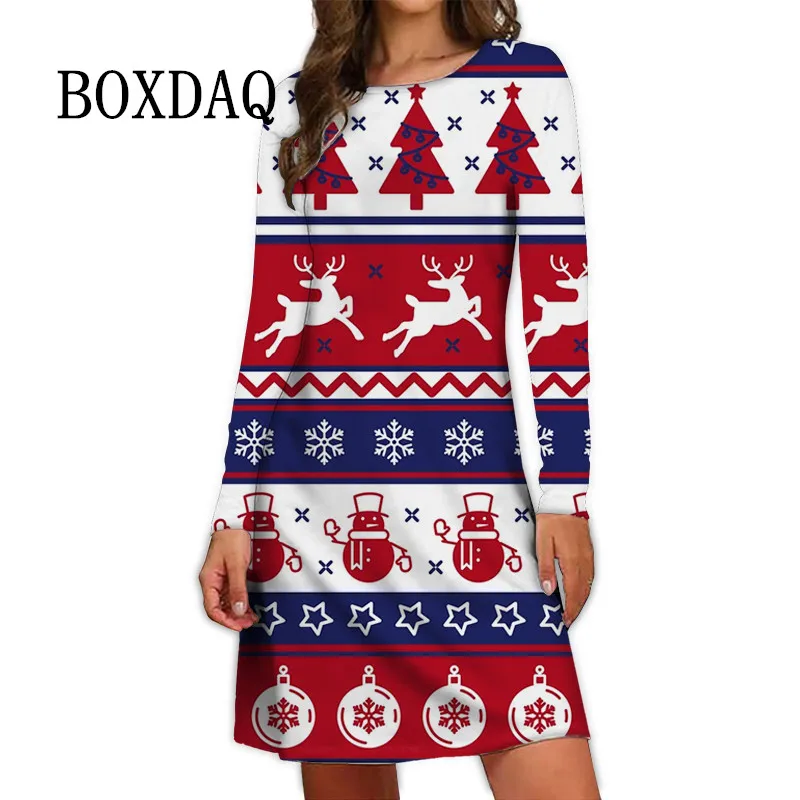 Sweet Cute Cartoon Elk Print Women Dresses Oversized Casaul Christmas Party Dress Autumn Long Sleeve Loose A-Line Dress Vestidos
Sweet Cute Cartoon Elk Print Women Dresses Oversized Casaul Christmas Party Dress Autumn Long Sleeve Loose A-Line Dress Vestidos