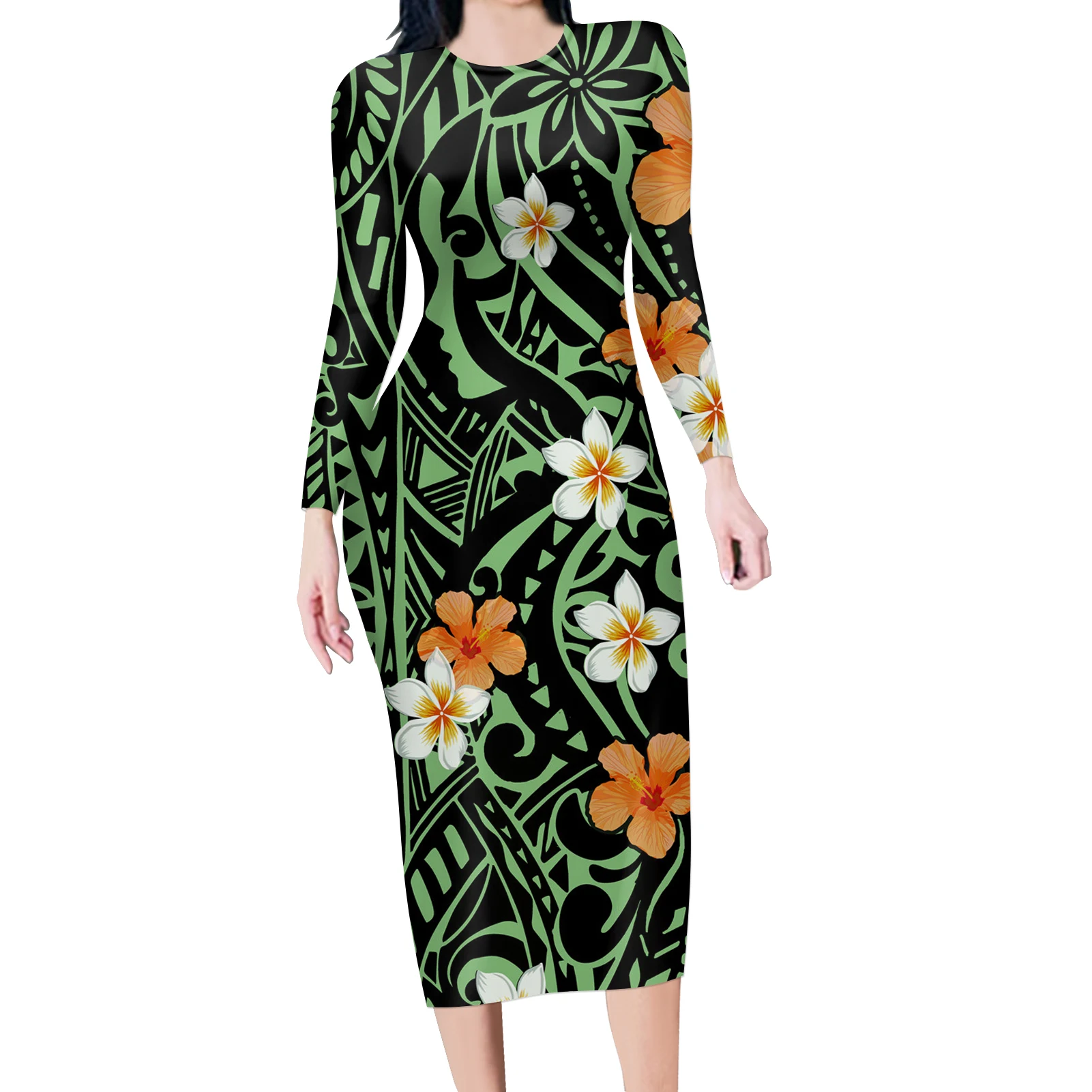Custom Polynesian Print Clothing Vintage Tribal Floral Printing Women Casual O-neck Sexy Evening Slim Maxi Dresses Party
Custom Polynesian Print Clothing Vintage Tribal Floral Printing Women Casual O-neck Sexy Evening Slim Maxi Dresses Party