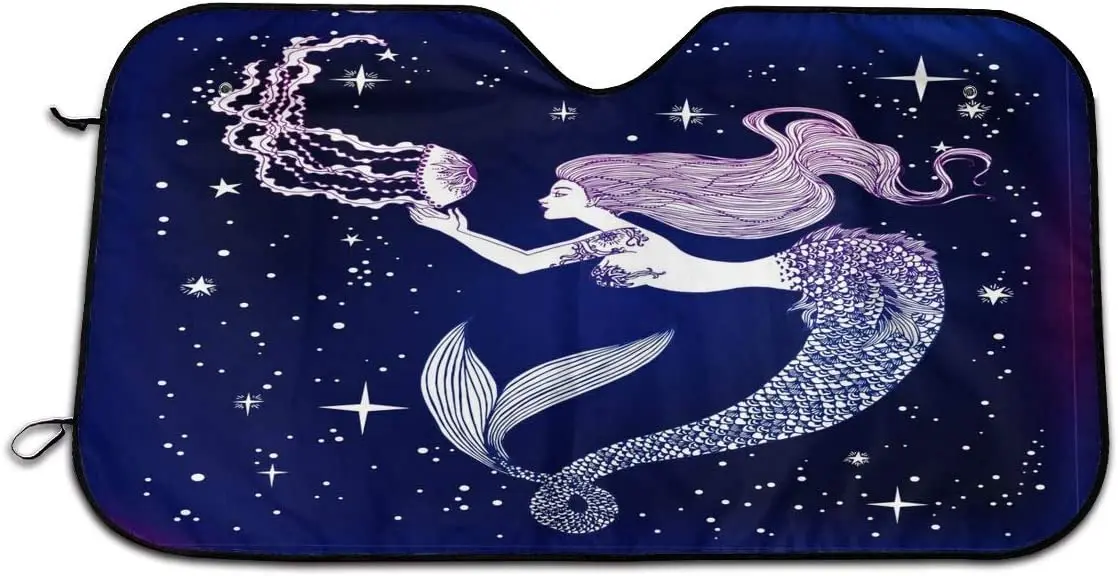 Mermaid & Jellyfish Car Windshield Sun Shade Auto Sunshade for Car Truck SUV-Blocks Uv Rays Sun Visor Protector-Keeps Y
Mermaid & Jellyfish Car Windshield Sun Shade Auto Sunshade for Car Truck SUV-Blocks Uv Rays Sun Visor Protector-Keeps Y