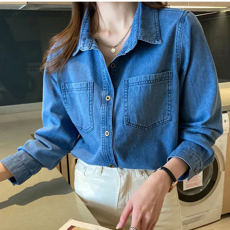 Zoki Autumn Vintage Denim Jacket Women Korean Loose Casual Solid Outwear Fashion Streetwear Long Sleeves All Match Jean Coats
Zoki Autumn Vintage Denim Jacket Women Korean Loose Casual Solid Outwear Fashion Streetwear Long Sleeves All Match Jean Coats