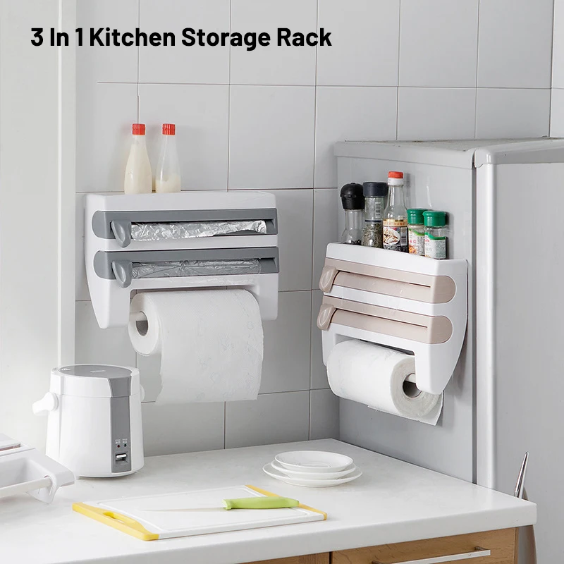 Multifunction Wall-mounted Kitchen Organizer Tin Foil Storage Rack Preservative Film Box Dispenser Sauce Roll Paper Storage Box
Multifunction Wall-mounted Kitchen Organizer Tin Foil Storage Rack Preservative Film Box Dispenser Sauce Roll Paper Storage Box