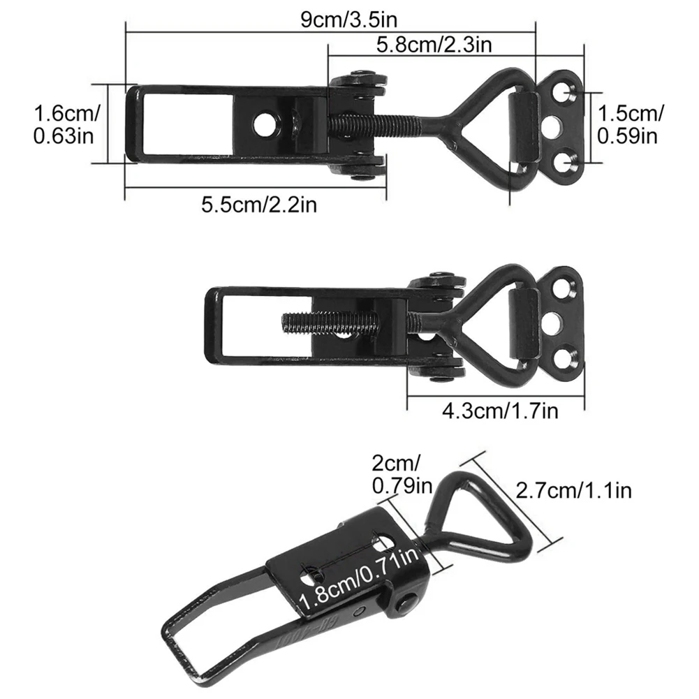 GH-4001 Black Adjustable Toggle Clamp Steel Hasp Catch Clip Quick Fixture 220lbs For Handle-less Boxes Cabinets Lockers Doors
GH-4001 Black Adjustable Toggle Clamp Steel Hasp Catch Clip Quick Fixture 220lbs For Handle-less Boxes Cabinets Lockers Doors