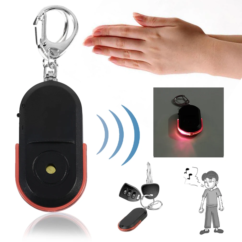 

Portable Size Old People Anti-Lost Alarm Key Finder Wireless Useful Whistle Sound LED Light Locator Finder Keychain