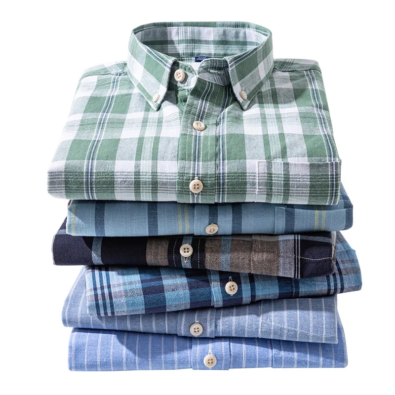 High Quality Cotton Linen Plaid Casual Shirts For Men Long Sleeve Regular Fit Button Collar Shirt Comfortable Breathable
High Quality Cotton Linen Plaid Casual Shirts For Men Long Sleeve Regular Fit Button Collar Shirt Comfortable Breathable