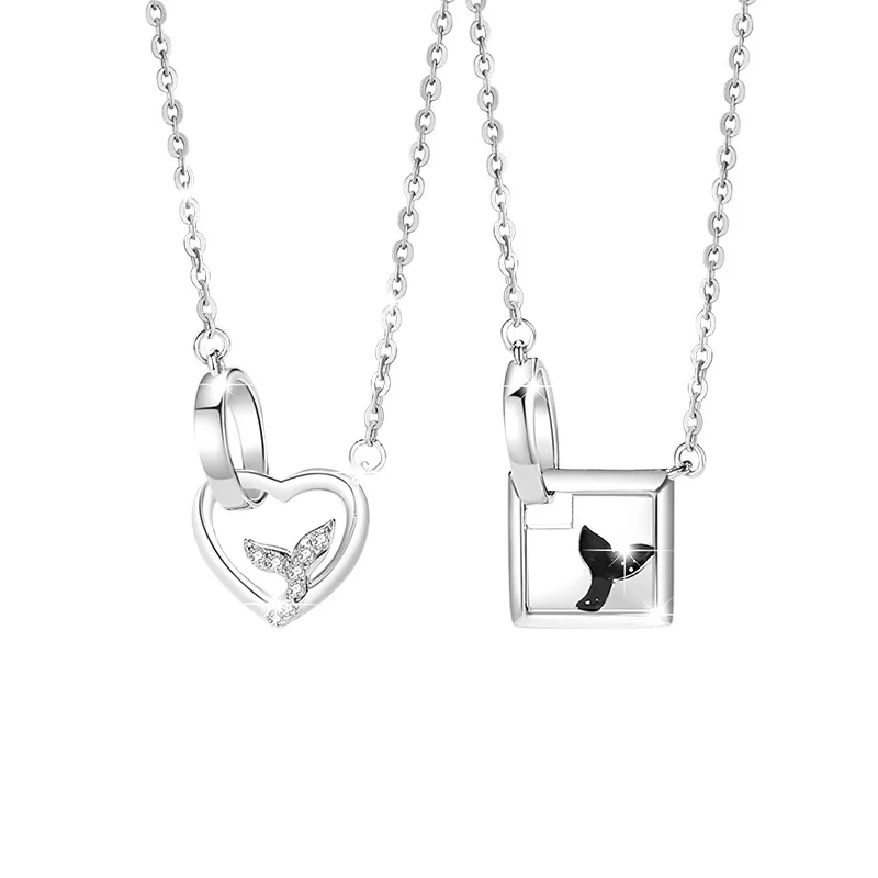 SERENDIPITY 925 SLVERCOUPLE NECKLACE Pink Zircon Black Zircon Decorative Ring Necklace Collar Chain butterfly necklace
SERENDIPITY 925 SLVERCOUPLE NECKLACE Pink Zircon Black Zircon Decorative Ring Necklace Collar Chain butterfly necklace