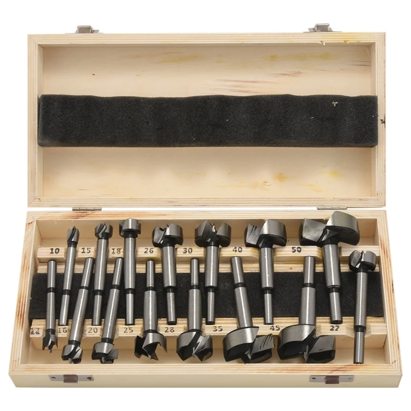 Forstner Drill Bit Set 15 Pcs 10Mm - 50Mm Woodworking Hole Saw Drilling Cutting Tool Kits For Woodworking, Furniture, Door Hinge
Forstner Drill Bit Set 15 Pcs 10Mm - 50Mm Woodworking Hole Saw Drilling Cutting Tool Kits For Woodworking, Furniture, Door Hinge