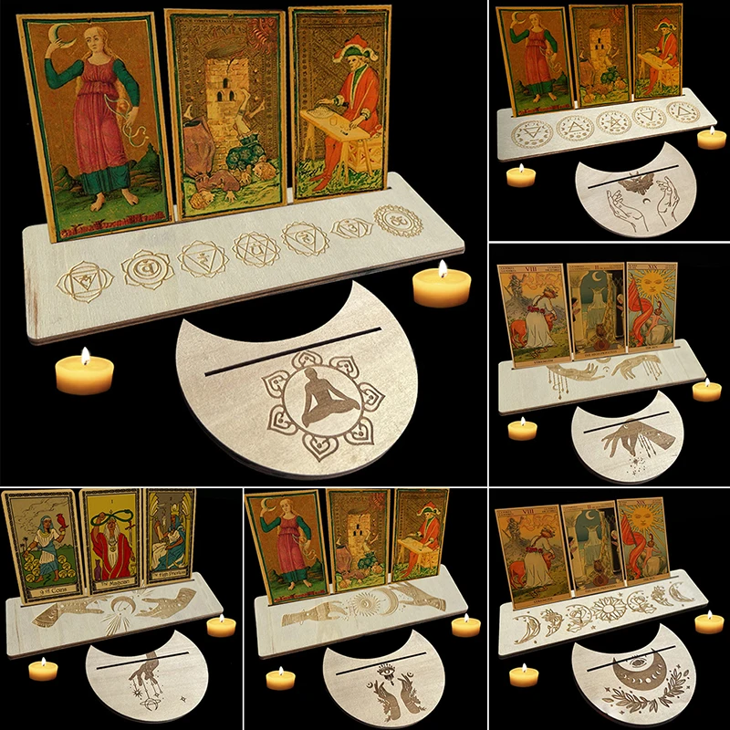 1Set Wooden Card Stand for Tarot Moon Shape Rectangle Card Altar Stand Wood Display for Witch Divination Tools Decor
1Set Wooden Card Stand for Tarot Moon Shape Rectangle Card Altar Stand Wood Display for Witch Divination Tools Decor
