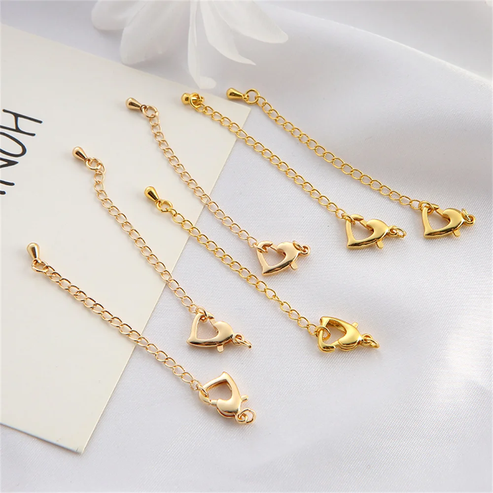 14K bag peach heart buckle tail chain extension chain DIY jewelry accessories Necklace bracelet adjustable extension chain
14K bag peach heart buckle tail chain extension chain DIY jewelry accessories Necklace bracelet adjustable extension chain