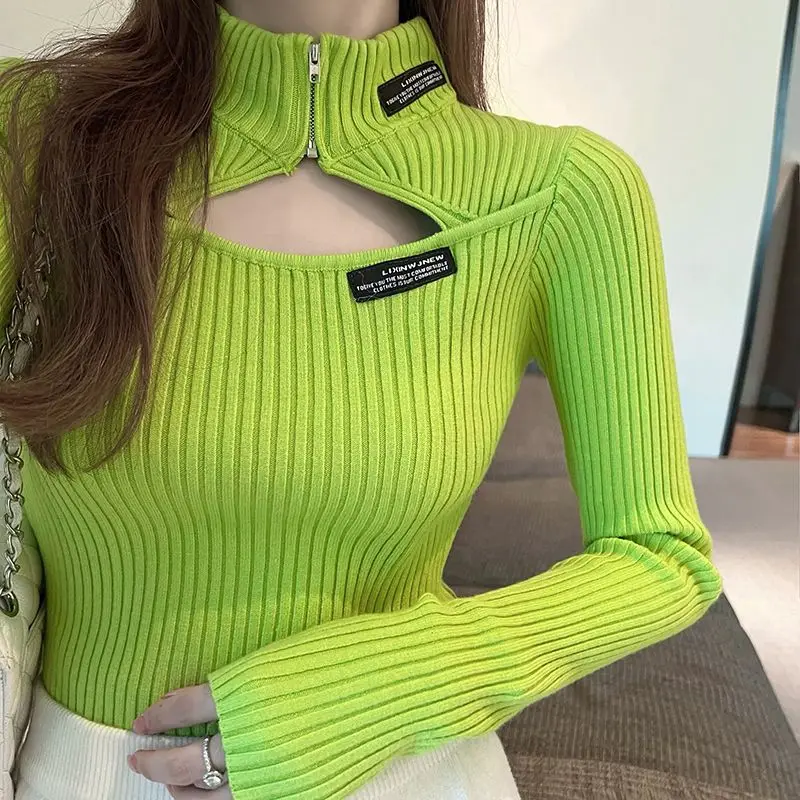 Green Turtleneck Sweater Women 2022 Autumn Long Sleeve Elastic Knitted Pullover Woman Sexy Hollow Out Solid Color Ribbed Jumpers
Green Turtleneck Sweater Women 2022 Autumn Long Sleeve Elastic Knitted Pullover Woman Sexy Hollow Out Solid Color Ribbed Jumpers