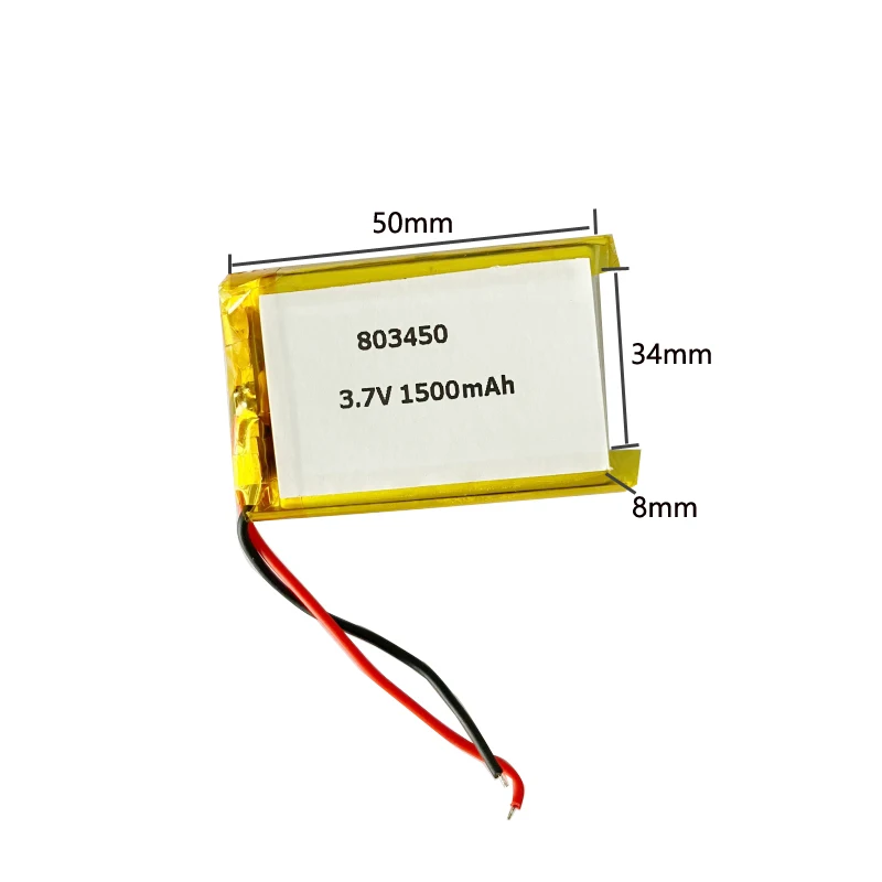 803450 1500mah 3.7v Rechargeable Lipo Battery Li Ion Polymer Lithium Battery With Pcm For Solar,Bluetooth Speaker, Beauty Instru
803450 1500mah 3.7v Rechargeable Lipo Battery Li Ion Polymer Lithium Battery With Pcm For Solar,Bluetooth Speaker, Beauty Instru