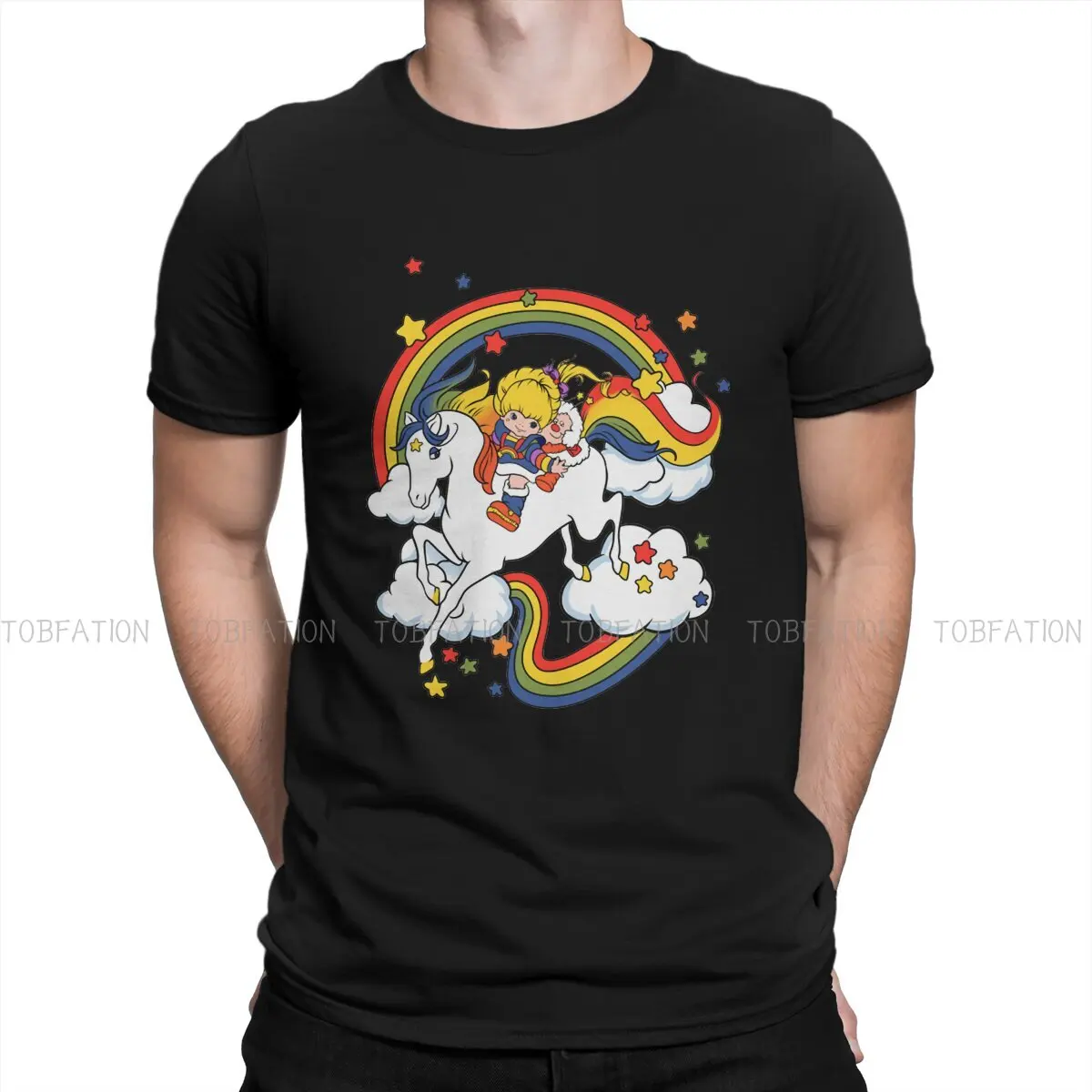 Мужская футболка с круглым вырезом Rainbow Brite, свободная футболка в стиле 80-х с рисунком звезд, Харадзюку, одежда для мужчин
Мужская футболка с круглым вырезом Rainbow Brite, свободная футболка в стиле 80-х с рисунком звезд, Харадзюку, одежда для мужчин