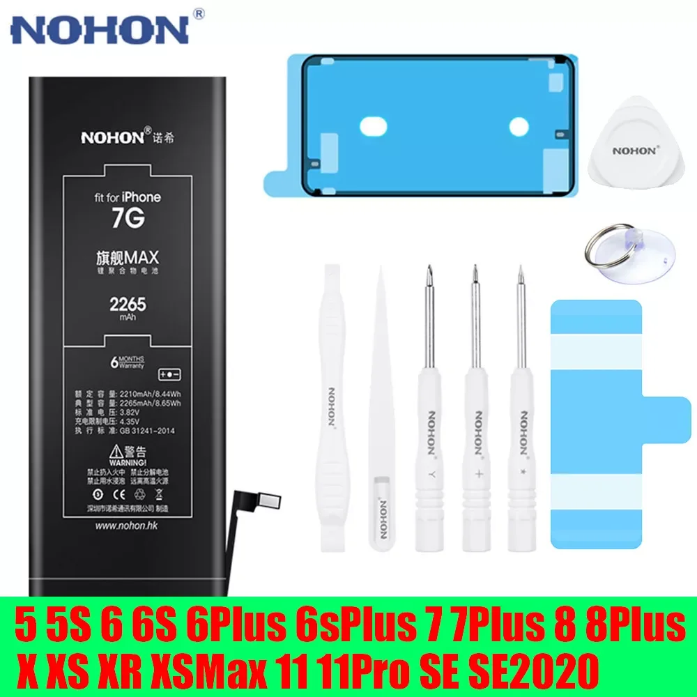 2023New NOHON Original Battery For iPhone 5 6 S 5S 6S 7 8 Plus X XR XS Max Apple 11 Pro SE 2020 i 5C Mobile Phone Replacement Ac
2023New NOHON Original Battery For iPhone 5 6 S 5S 6S 7 8 Plus X XR XS Max Apple 11 Pro SE 2020 i 5C Mobile Phone Replacement Ac