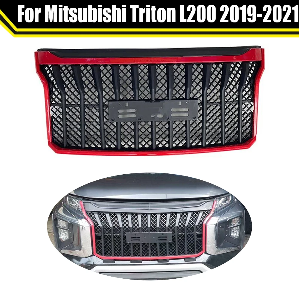 

Pickup Accessories Modified ABS Grille Car Racing Grills Cover Front Hood Bumper Grill For Mitsubishi Triton L200 2019 2020 2021