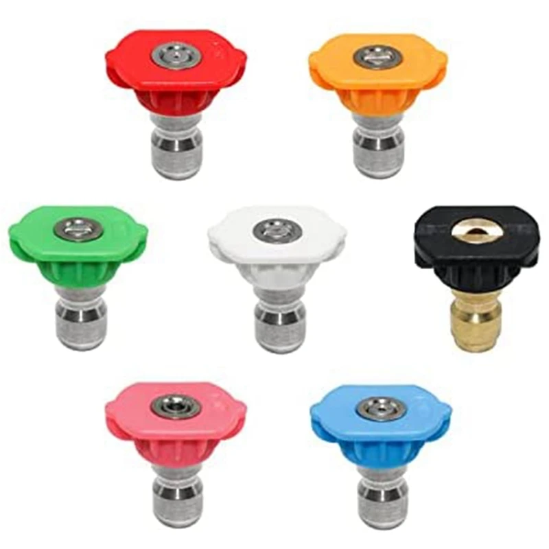 Pressure Washer Spray Nozzle Tips Multiple Spray Degrees 1/4 Inch Quick Connection 4000 PSI
Pressure Washer Spray Nozzle Tips Multiple Spray Degrees 1/4 Inch Quick Connection 4000 PSI