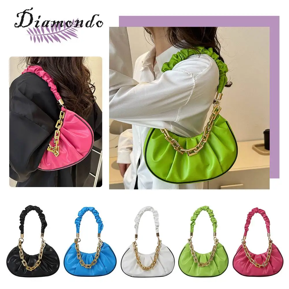 New Women's Fashion Handbags Half Moon Crescent Chain Pleated Solid Color Shoulder Underarm Bag Trend Casual Women Handbags
New Women's Fashion Handbags Half Moon Crescent Chain Pleated Solid Color Shoulder Underarm Bag Trend Casual Women Handbags