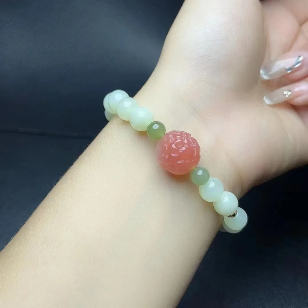 Natural 100% real white hetian jade Carving round beads bracelets for couples woman men Gift with jade bracelet
Natural 100% real white hetian jade Carving round beads bracelets for couples woman men Gift with jade bracelet