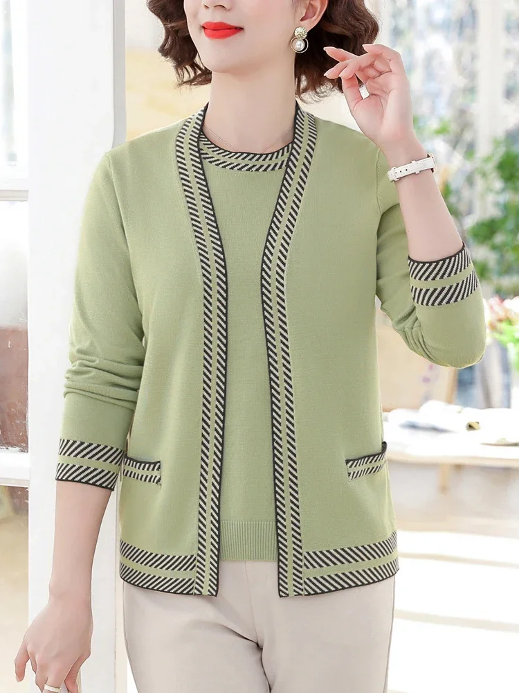Real Two Pieces Sets Sweater Women Autumn Spring Long Sleeve Sweater Set Cardigan High Quality Solid Sweater For Women
Real Two Pieces Sets Sweater Women Autumn Spring Long Sleeve Sweater Set Cardigan High Quality Solid Sweater For Women