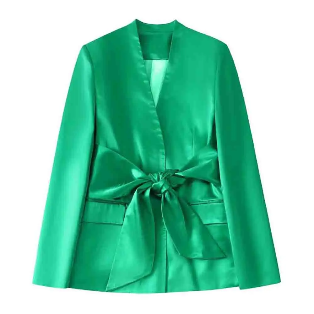 PB & ZA2022 Spring/Summer New Women's fashionable temperament commuting right angle shoulder bow silk satin texture suit jacket
PB & ZA2022 Spring/Summer New Women's fashionable temperament commuting right angle shoulder bow silk satin texture suit jacket