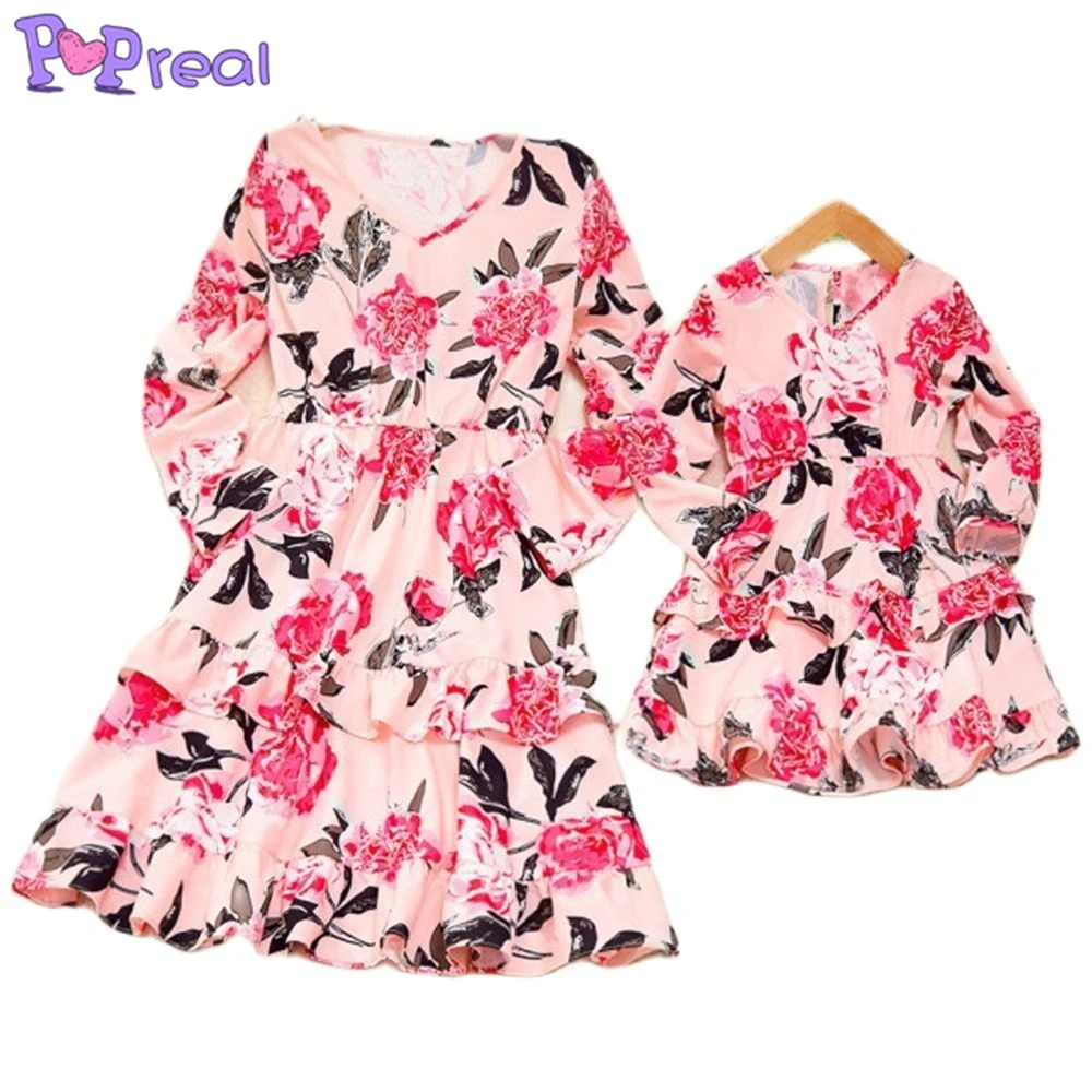 PopReal Spring Mom And Daughter Dress Sweet V-neck Long Sleeves Floral Printed Mom Girl Dress Family Matching Outfits
PopReal Spring Mom And Daughter Dress Sweet V-neck Long Sleeves Floral Printed Mom Girl Dress Family Matching Outfits