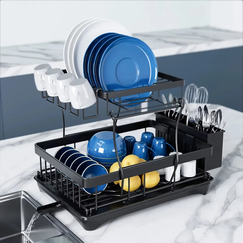 2-Tier Dish Drying Rack for Kitchen Counter,Detachable Large Capacity Dish Drainer Organizer with Utensil Holder,Dish Rack Drain
2-Tier Dish Drying Rack for Kitchen Counter,Detachable Large Capacity Dish Drainer Organizer with Utensil Holder,Dish Rack Drain