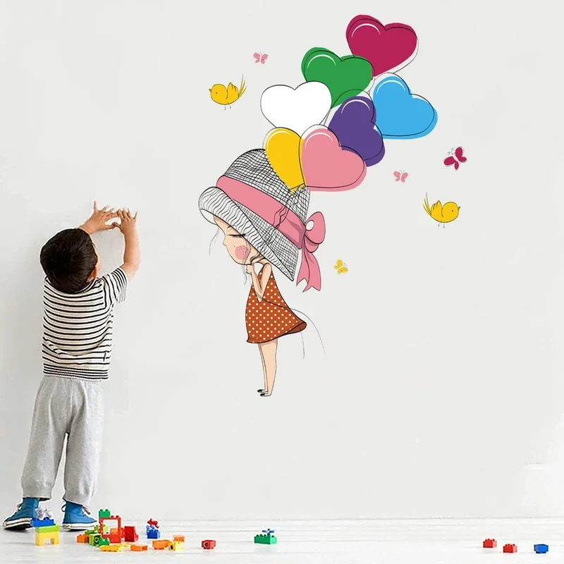 New Cartoon Balloon Girl Bird Butterfly PVC Wall Stickers Living Room Bedroom Kids Room Wardrobe Home Decoration Painting Poster
New Cartoon Balloon Girl Bird Butterfly PVC Wall Stickers Living Room Bedroom Kids Room Wardrobe Home Decoration Painting Poster
