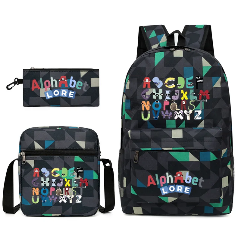 

Периферийные устройства для игр, школьная сумка из трех частей с алфавитом и надписью «Lore», студенческий рюкзак, сумка для ручек, школьная сумка с мультипликационным рисунком