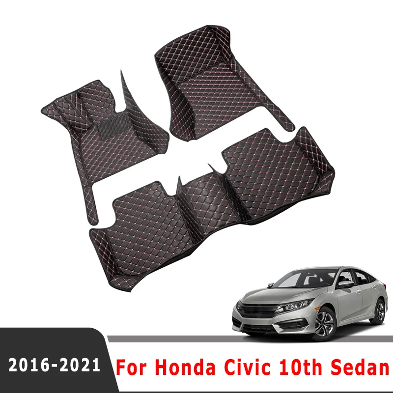 

For Honda Civic 10th Sedan 2021 2020 2019 2018 2017 2016 Car Floor Mats Carpets Auto Styling Custom Protector Covers Decoration