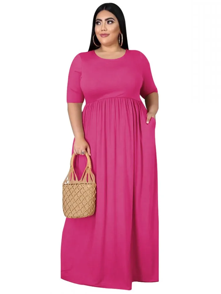 5XL Plus Size Maxi Dresses Women High Waist Half Sleeve Robes Summer New Fashion Solid Loose Casual Oversize Long Dress Vestidos
5XL Plus Size Maxi Dresses Women High Waist Half Sleeve Robes Summer New Fashion Solid Loose Casual Oversize Long Dress Vestidos